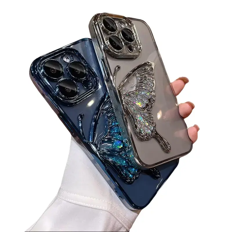 Butterflies Design Glossy Transparent Shatter-Proof Phone Case for Smartphone, Cellphone, Handheld Devices with Drop Protection