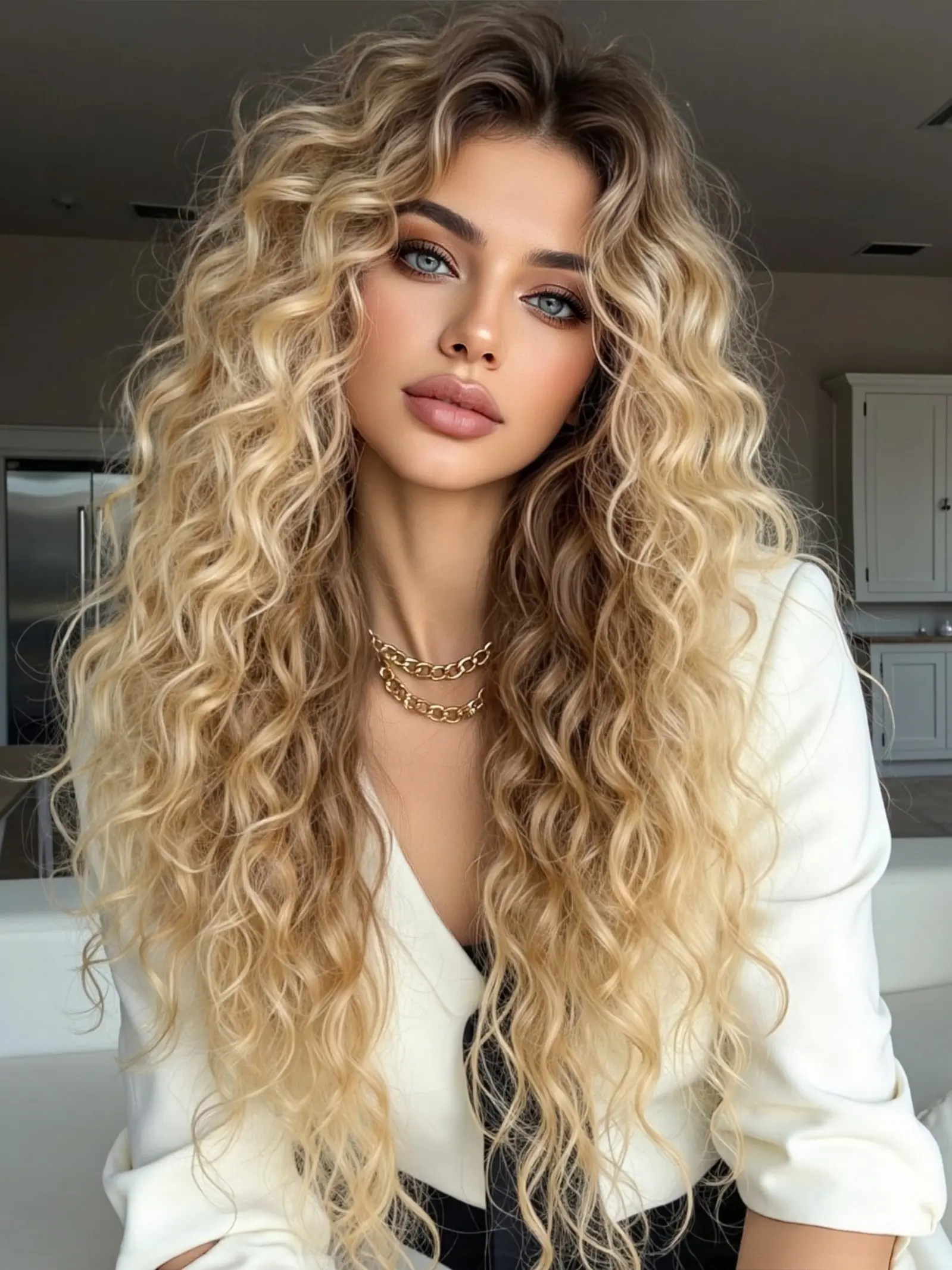 Topshe 13*5*1 Lace Front Wig, Blonde Rooted Long Wavy Hair, Heat Resistant Fiber, Comfortable Fit, Versatile Fashion Accessory, Body Wavy Wigs