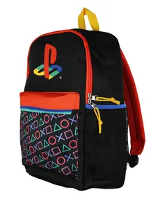PlayStation 18" Backpack PS Logo & Controller Symbols Print Bookbag with Tech Sleeve