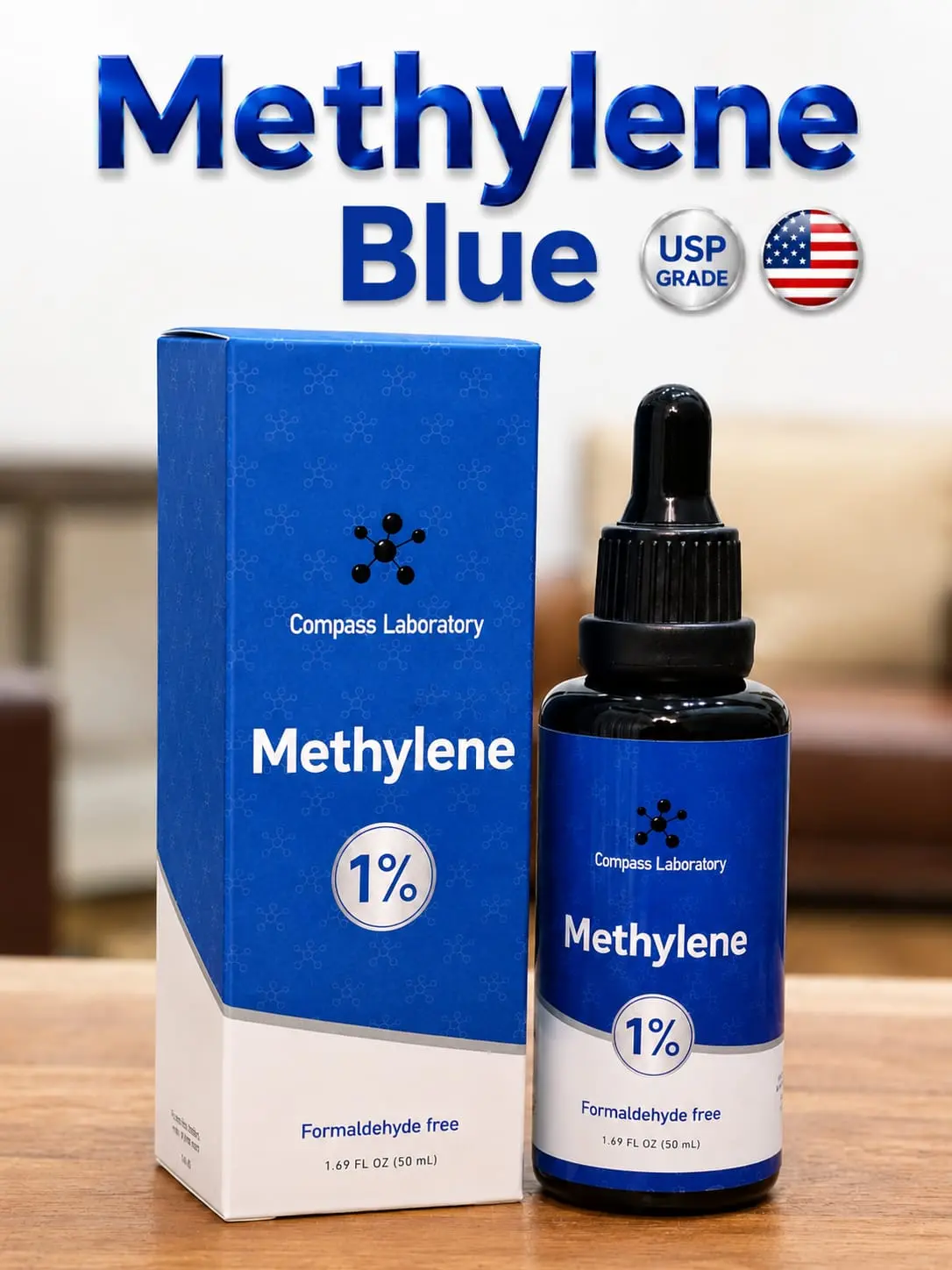 Methylene Blue Liquid Drops Supplement – Daily Wellness Formula Vitamin