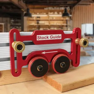 Precision Material Guide Frame for Table Saws, Universal Feather Board with Slider for Table Saws, Transparent Cutting Guide Rail for Woodworking Double Wheel Bearing Material Rollers