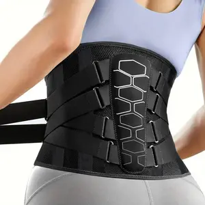 Ergonomic Back Support Belt, Adjustable Dual Direction Straps, Breathable Mesh Design, Anti-Slip Wear Resistant Sweat Absorbent, Breathable Lumbar Brace