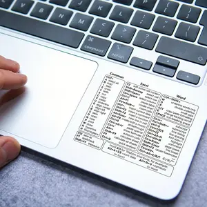 1 transparent PVC keyboard shortcut key sticker, notebook sticker, suitable for Exl, Word, Windows quick reference overlay - Office software shortcut key guide sticker