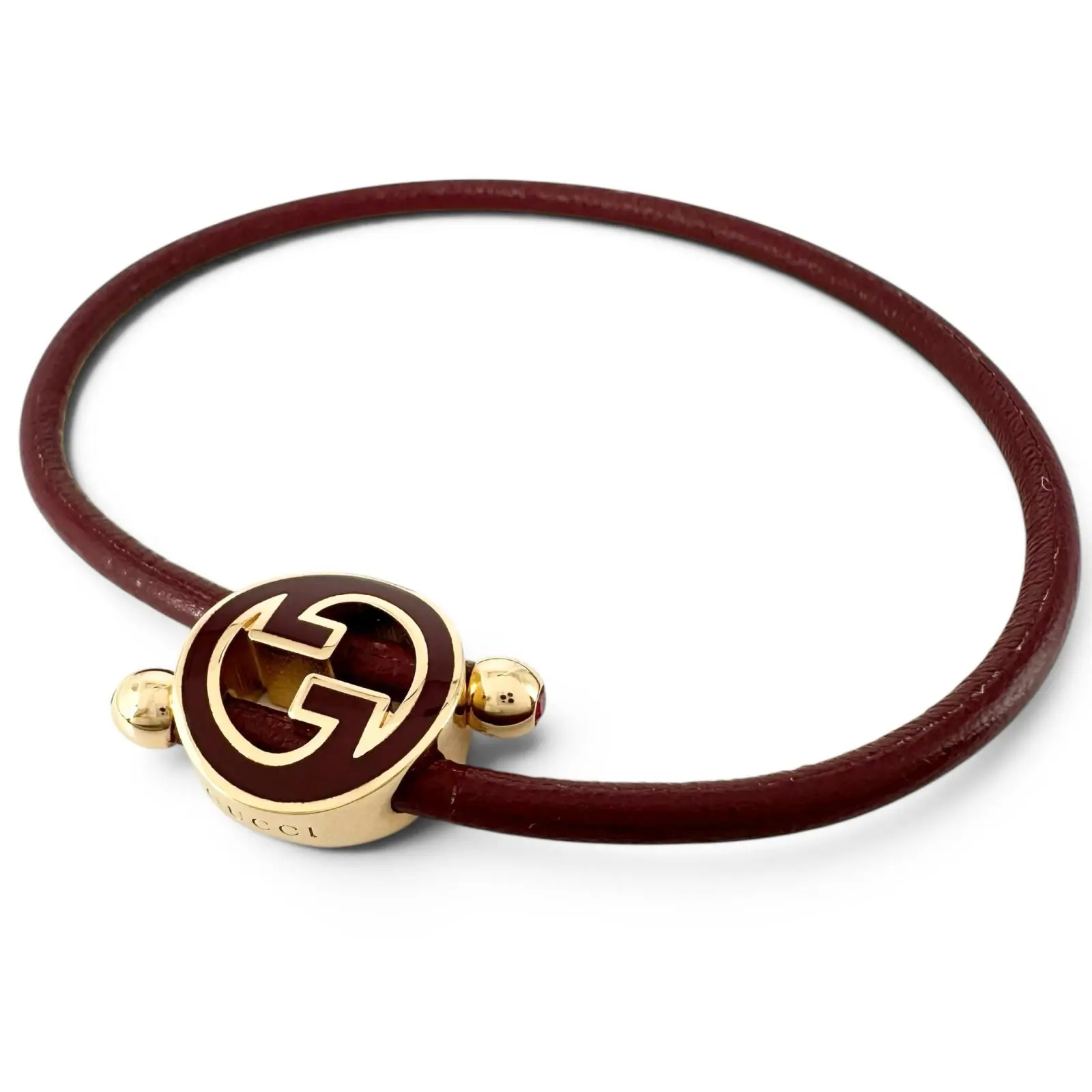 Pre-owned GUCCI Resin / Acrylic Small Leather Goods Lacquer Interlocking G Bracelet
