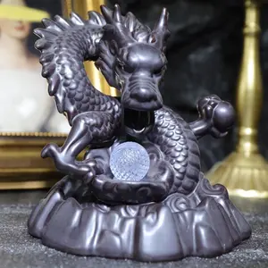 Dragon Ceramic Incense Burner waterfall , 1 count ceramic incense holder,creative home decoration,home fragrance accessories (without incense)