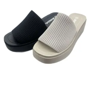 WOMENS BLACK CASUAL SLIDE PLATFORM FARLEY-S Walking Shoes Footwear Comfort