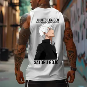 Anime 90s Graphic Sleeveless Tank Tops Men Vest Streetwear Outfits Men Vacation Outfits Sleeveless Shirt