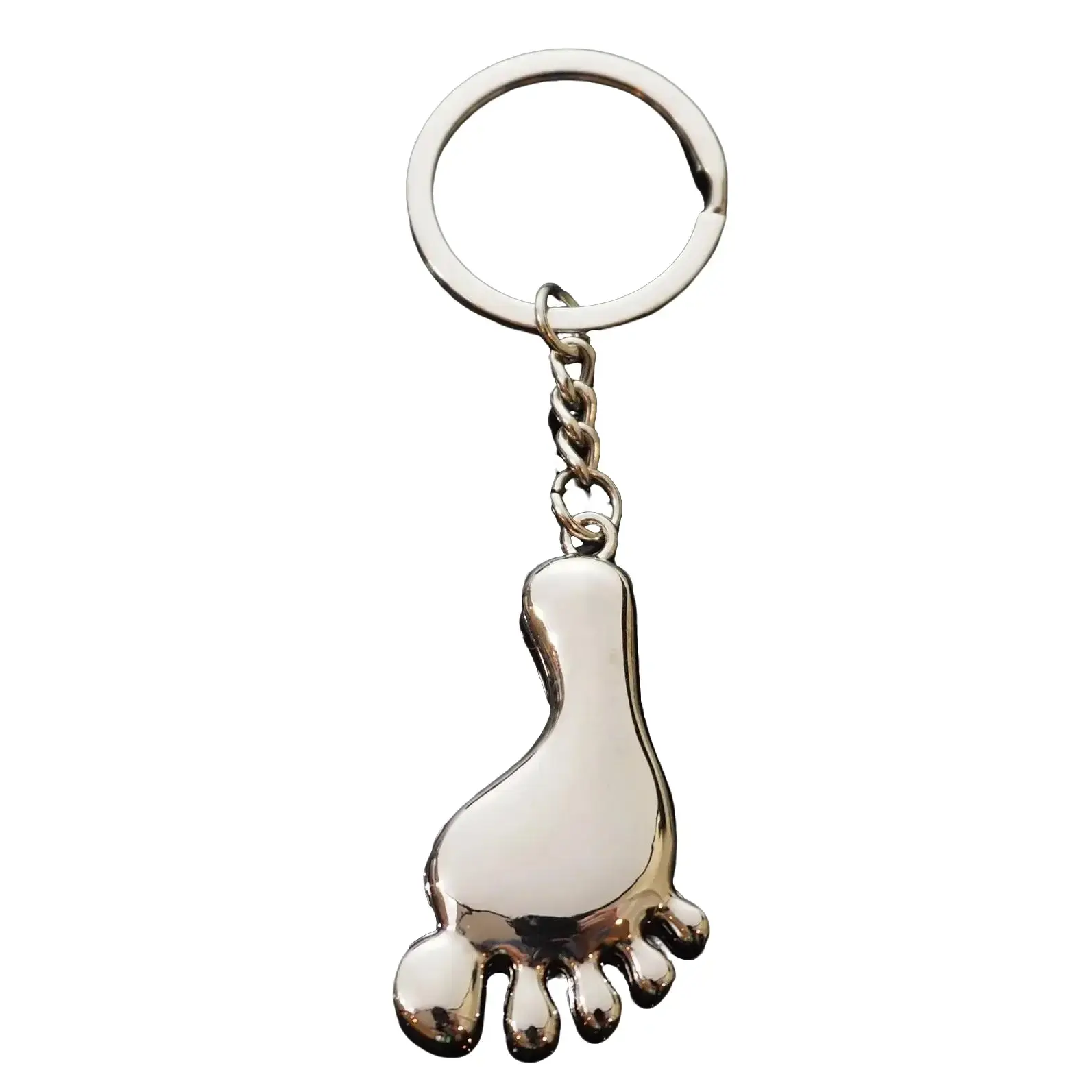 Bigfoot Sasquatch Yeti Big Foot Toes Keychain Key Chain Silver Metal Charm Gift