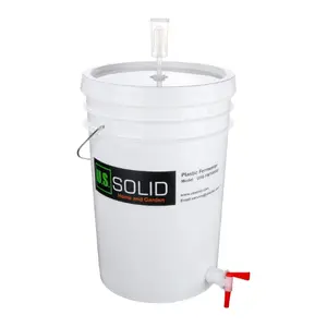 U.S. Solid 6.5 Gallon Plastic Fermenter Buckets with Spigot & Airlock