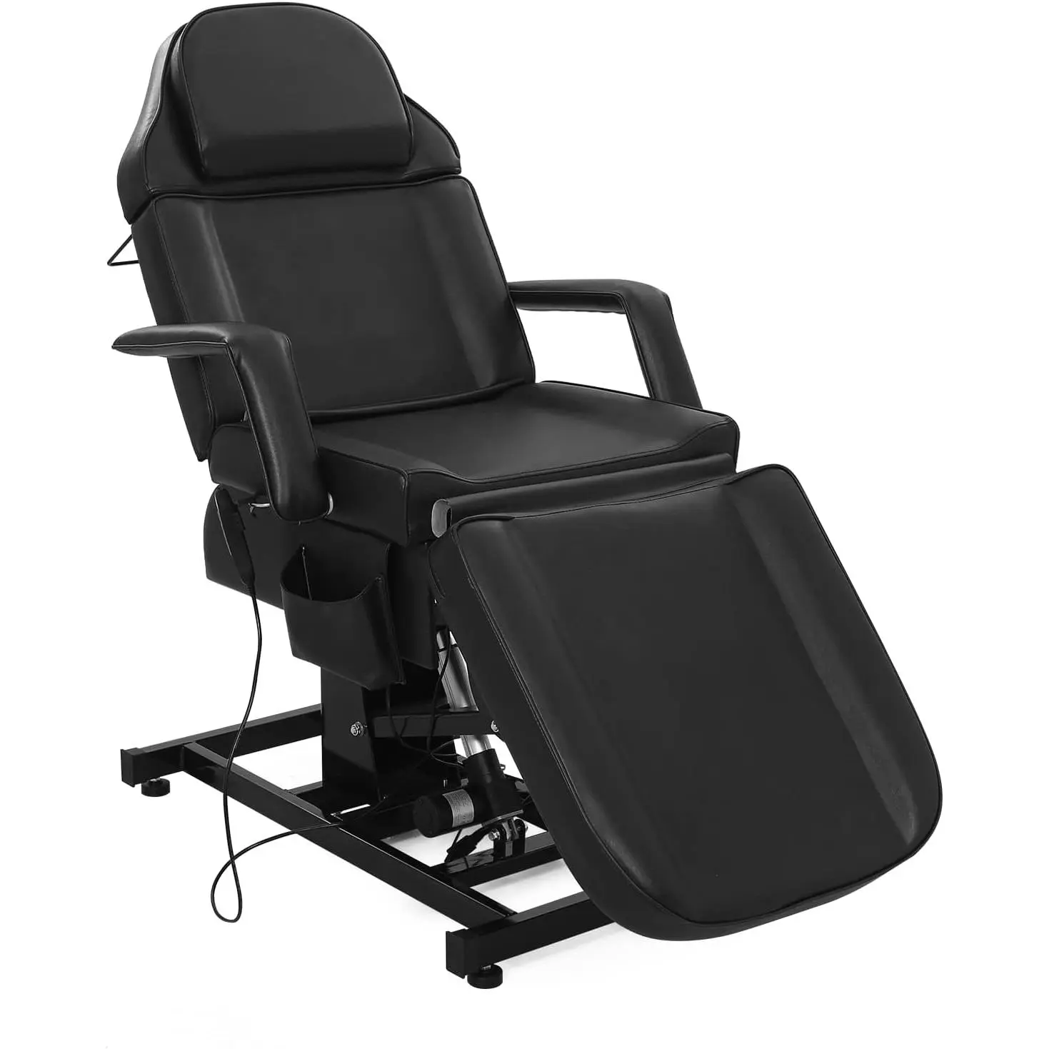 OmySalon Fully Electric Sturdy PVC Leather Waterproof Salon Facial Bed Chair - Commercial Spa Furniture Table for Estheticians, 27.5-37.8in Height, Adjustable Backrest/Footrest, 440lbs Capacity for Tattoo, Lash Extensions, Microblading, Physical Therapy