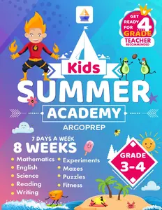 Kids Summer Academy by ArgoPrep - Grades 3-4: 8 Weeks of Math, Reading, Science, Logic, Fitness and Yoga | Online Access Included | Prevent Summer Learning Loss