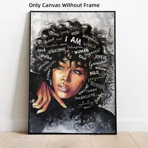 African American Canvas Wall Art, Modern Art Affirmation Posters, Waterproof Canvas Wall Art, Unframed Wall Art, Wall Decor for Bathroom, Bedroom, Living Room, Dining Room, Ornaments