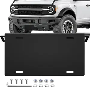 Nilight Front License Plate Bracket Fit for Ford Bronco 2/4 Door 2021 2022 2023 2024 2025 2026 Steel License Plate Mounting Holder Heavy-Duty Modular Bumper no Drilling Required Rattle-Free Black summervibes Vehicle Truck