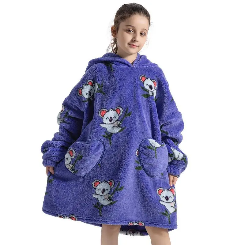 Cartoon Pattern Hooded Blanket, 1 Piece Kids Oversized Blanket Hoodie, Soft Comfortable Warm Throw Blanket, Blanket Hoodies with Pocket, Bedding Supplies for Home Bedroom Boys Girls Cartoon Pattern Hooded Blanket, 1 Piece Kids Oversized Blanket Hoodie, Soft Comfortable Warm Throw Blanket, Blanket Hoodies with Pocket, Bedding Supplies for Home Bedroom Boys Girls