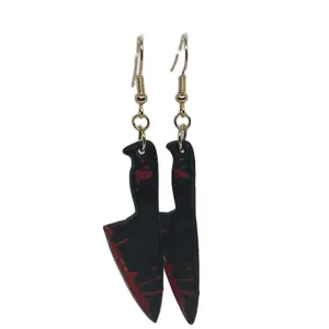 Black knife earrings