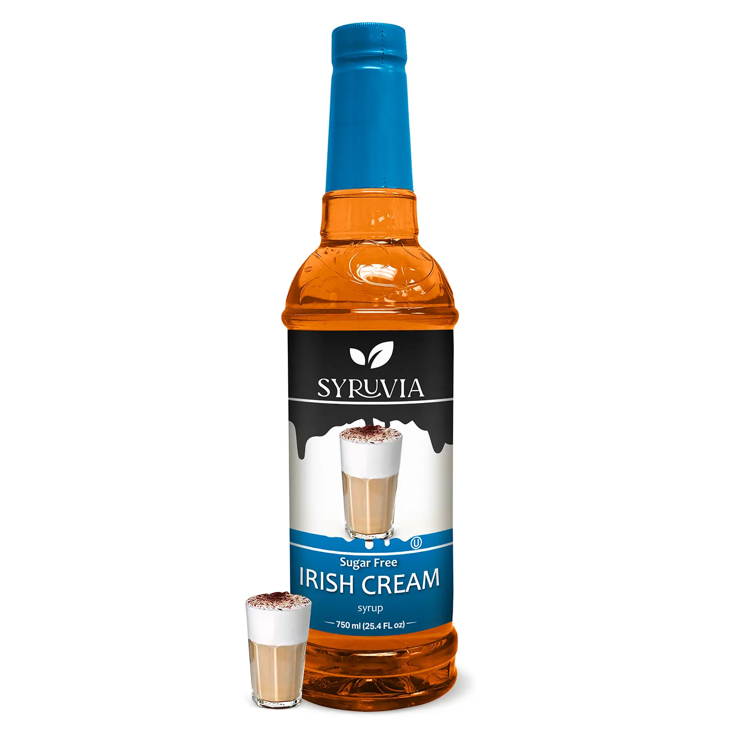 Syruvia Sugar Free Irish Cream Syrup - 25.4 fl oz. Premium Flavoring. 0 Calories, Kosher & Gluten-Free. Ideal for Drinks, Sodas, Desserts & More.