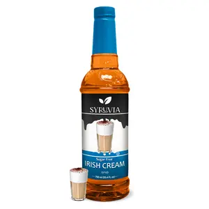 Syruvia Sugar Free Irish Cream Syrup - 25.4 fl oz. Premium Flavoring. 0 Calories, Kosher & Gluten-Free. Ideal for Drinks, Sodas, Desserts & More.