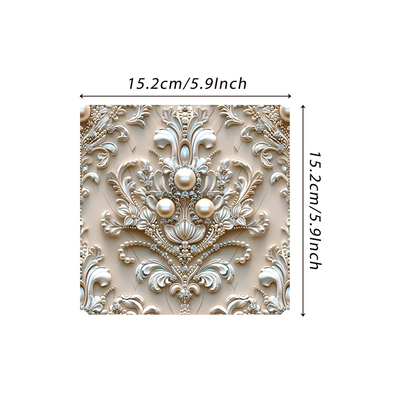 PRSTINCOL Scrapbook Pad with Embossed Pearl Satin Elegant Papers - 16 Sheets, 15.2x15.2cm, 8 Festive Designs, for Scrapbooking, Card Making