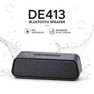 DE413 Wireless Bluetooth Speaker, IPX5 Waterproof, Built-in High-Definition Noise-Cancelling Microphone, Compatible with 3.5mm Audio Cable / TF Card, FM Mode / USB Bluetooth Mode, Suitable for Desktop or Laptop Speaker for Phone Calls and Music Playback