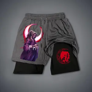 Anime Double-Layer Sports Shorts Graphic Shorts Black Shorts Camo Shorts Streetwear Shorts Men Outfits Men Short Shorts Vacation Outfits Shorts