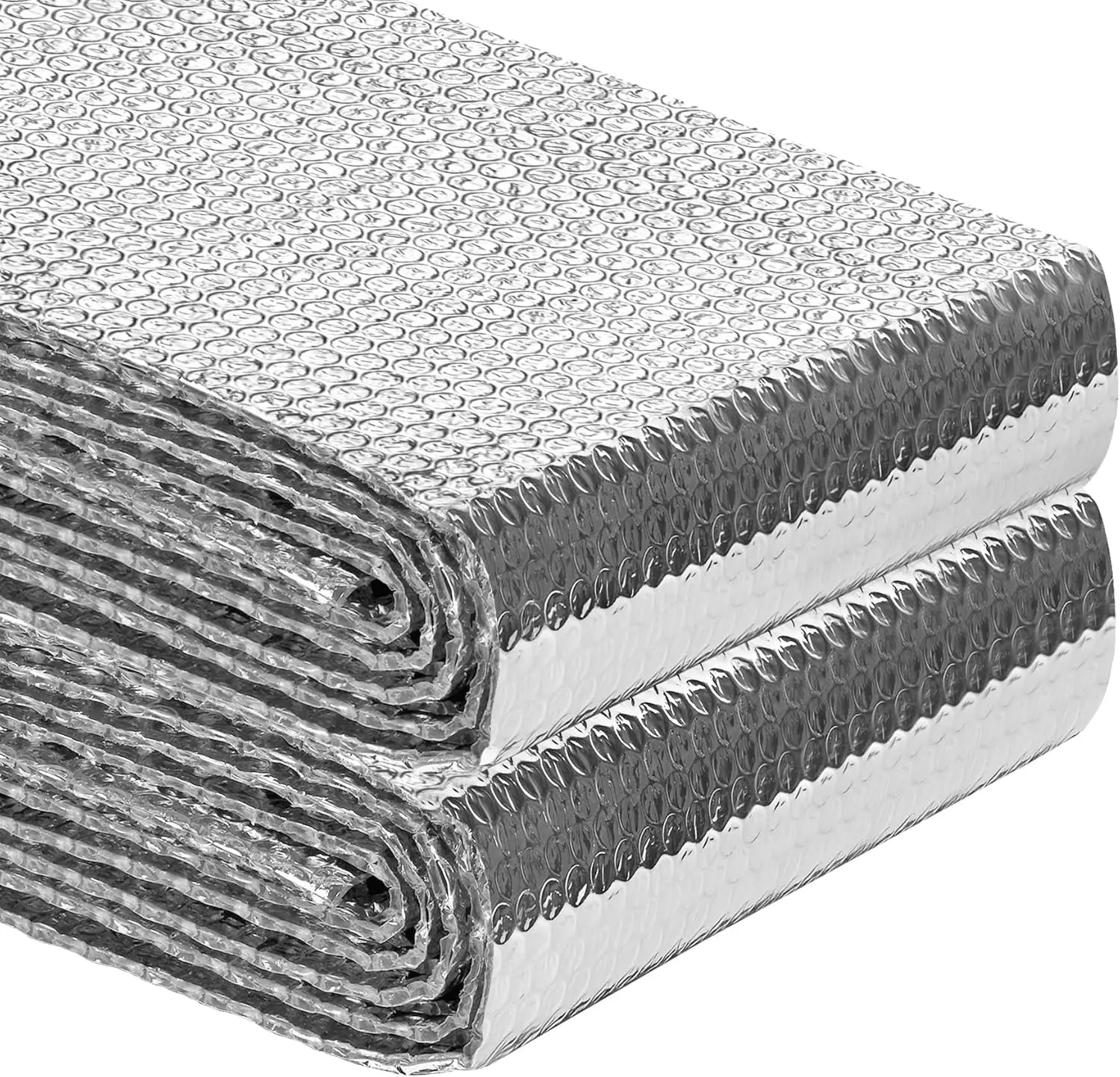 Double Bubble Reflective Aluminum Foil Insulation Roll, 23.6in x 10Ft Radiant Barrier Thermal Shield Sheet for RV Window Heat Blocking & Winter Cold Protection - Silver, Insulation Sheet