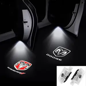 2/4 Piece Set Dodge Car Door Logo Lights, LED High Definition Welcome Projection Lights, LED Step Lights, Car Accessories for Dodge Hellcat Super Stock Demon