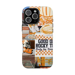 Game Day Orange Cellphone Casing – University of Tennessee Vols Style Collage, Durable Protective Cover with Resistance for iPhone/Samsung Devices, Fits iPhone 16 15 14 13 12 SE Max Pro & Samsung Galaxy Ultra 21 22 23 24 25 Smartphone Accessories