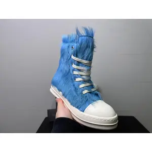 Ricks Outdoor Shoes brand Luxury Casual Men Shoe Leather O-wen Women Owens Army Green black red Shoe High-top Zipper shoes