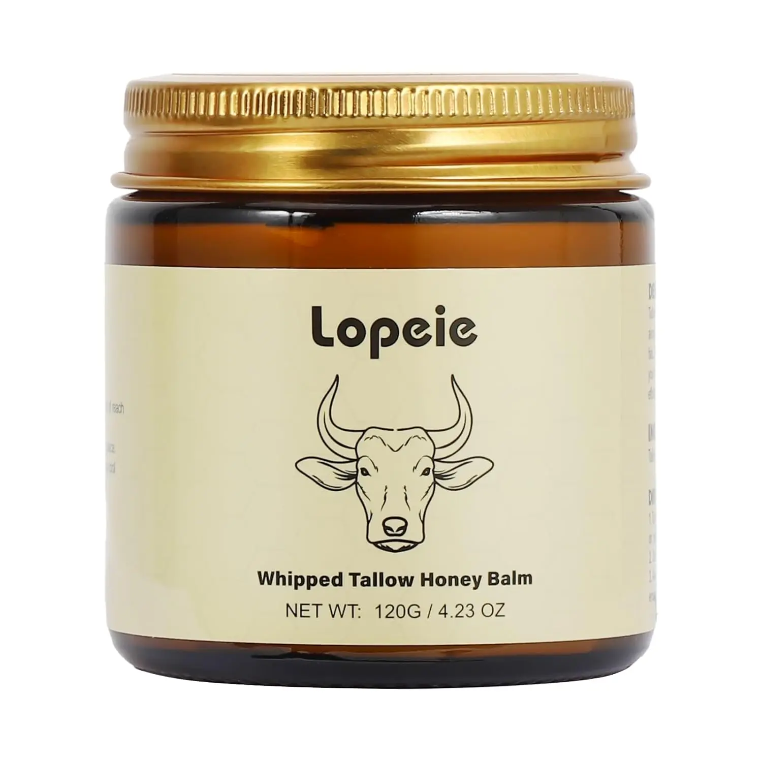 Beef Tallow for Skin - Organic Grass Fed Whipped Moisturizer with Honey Balm, Natural Hydrating Cream for Face & Body, Relief for Dry & Sensitive Skin (4.23oz, Lavender)
