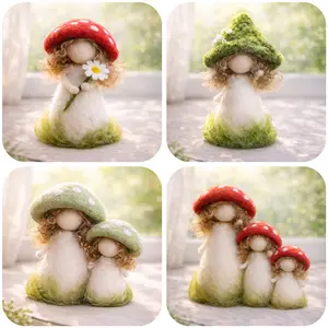 1Set Needle Felting Kit, Felting kits for Beginners adult with Step-by-Step Tutorials, Mushroom Girl DIY Felting Kit, Cute Funny Home Decorative Ornaments, Birthday Valentine's Day and Christmas Novelty Gifts, Diy Handmade Craft