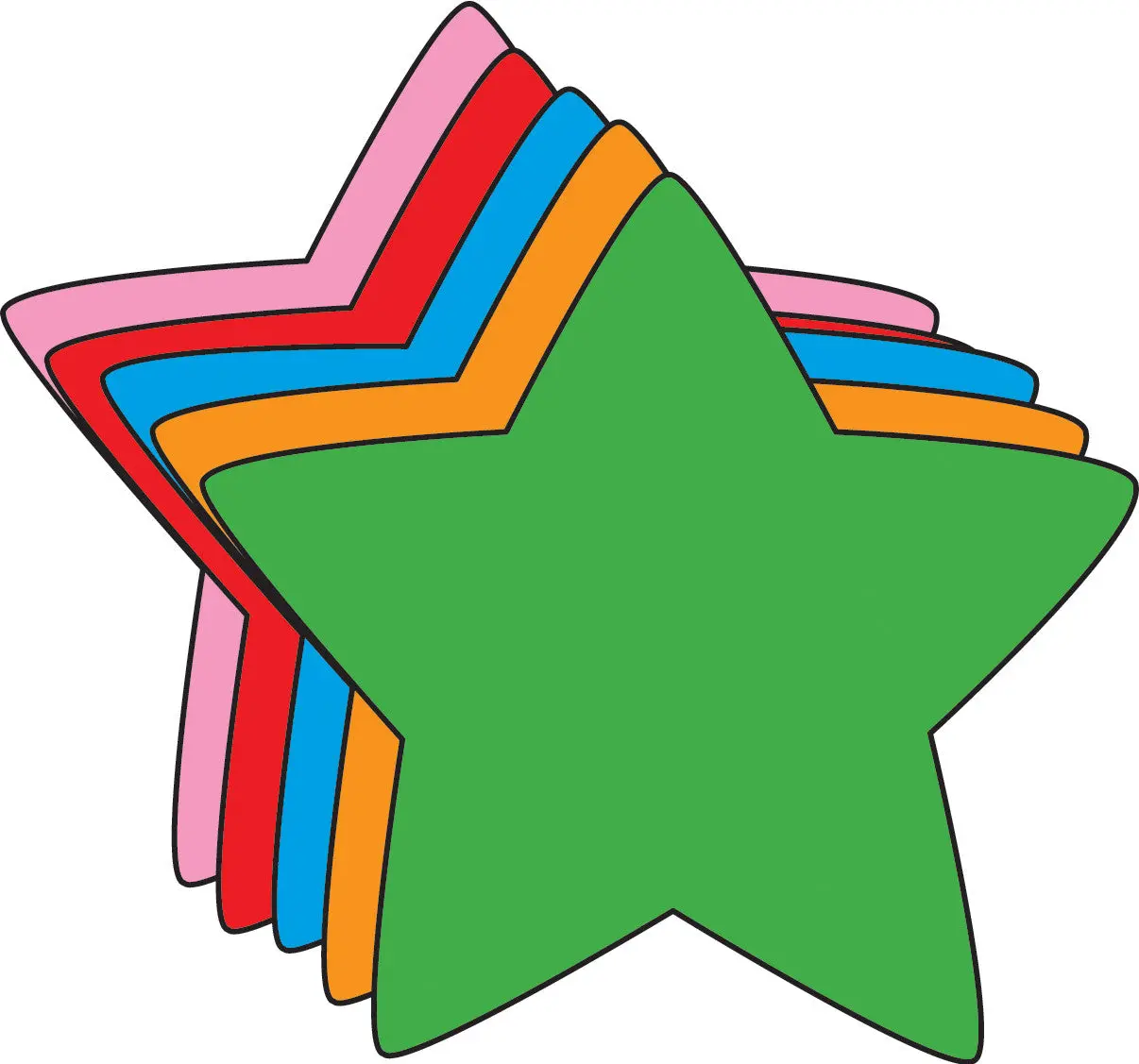 SHAPES ETC. Small 3" x 3" Star Assorted Cut-Out Craft Paper, 31 Sheets, Ideal for Children's Classroom Activities