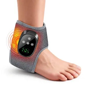 Electric Heated Ankle Massager with Adjustable 4-Speed Temperature Control, Hot Compress for Ankles & Feet, 1800mah Rechargeable Battery, Durable