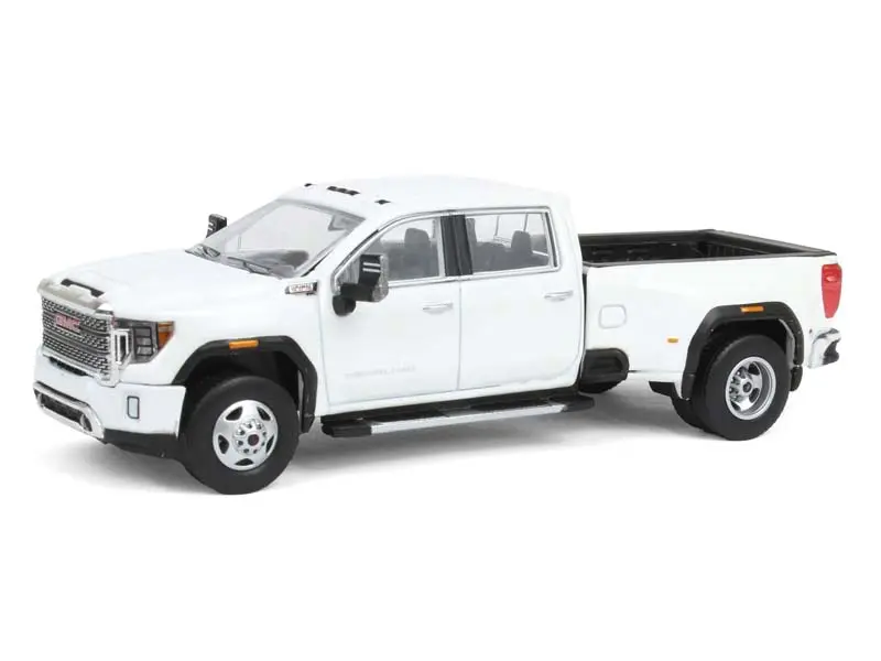 2022 GMC Sierra 3500 Denali Dually - WHITE FROST (2nd Edition) Diecast 1:64 Scale Model - Karson Diecast Co. 51678B