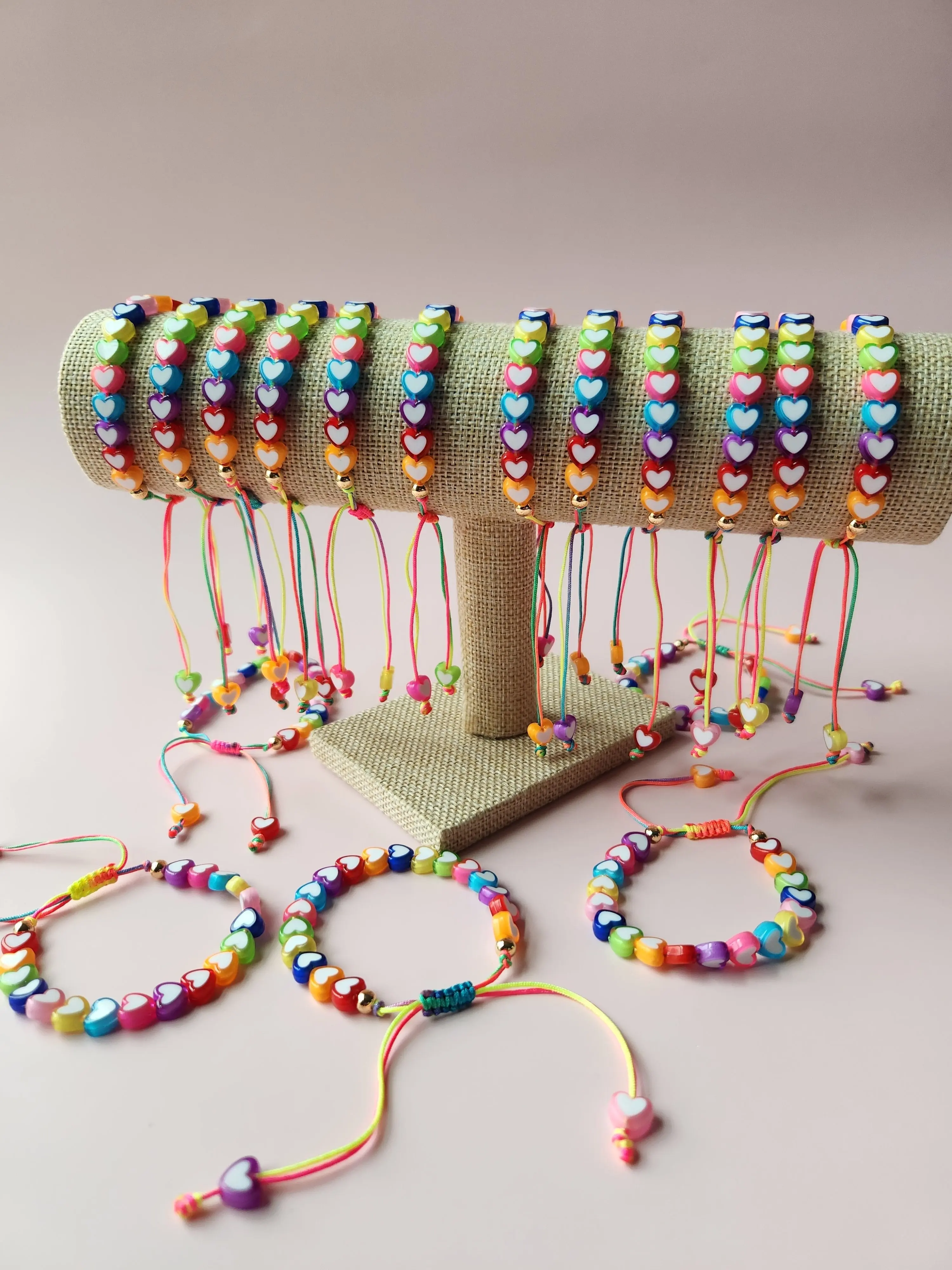 Heart Bracelet 🧡🩷💛💚💜