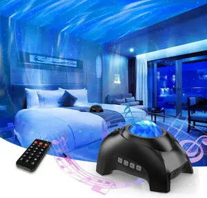 Northern Galaxy Aurora Projector with 33 Effects, LED RGB Lights, Starry Nebula Lamp, Remote Control, White Noise, Bluetooth Speaker for Party, Christmas Home Decor ocean wave star
