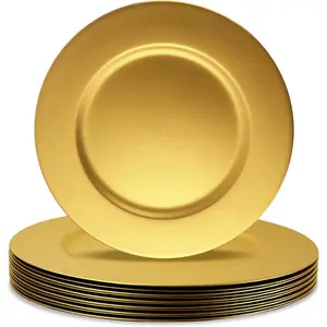 13'' Party Chargers Large Plates & Platters  for Elegant Party's Weddings Tableware  for Serving dish  Pack of 6