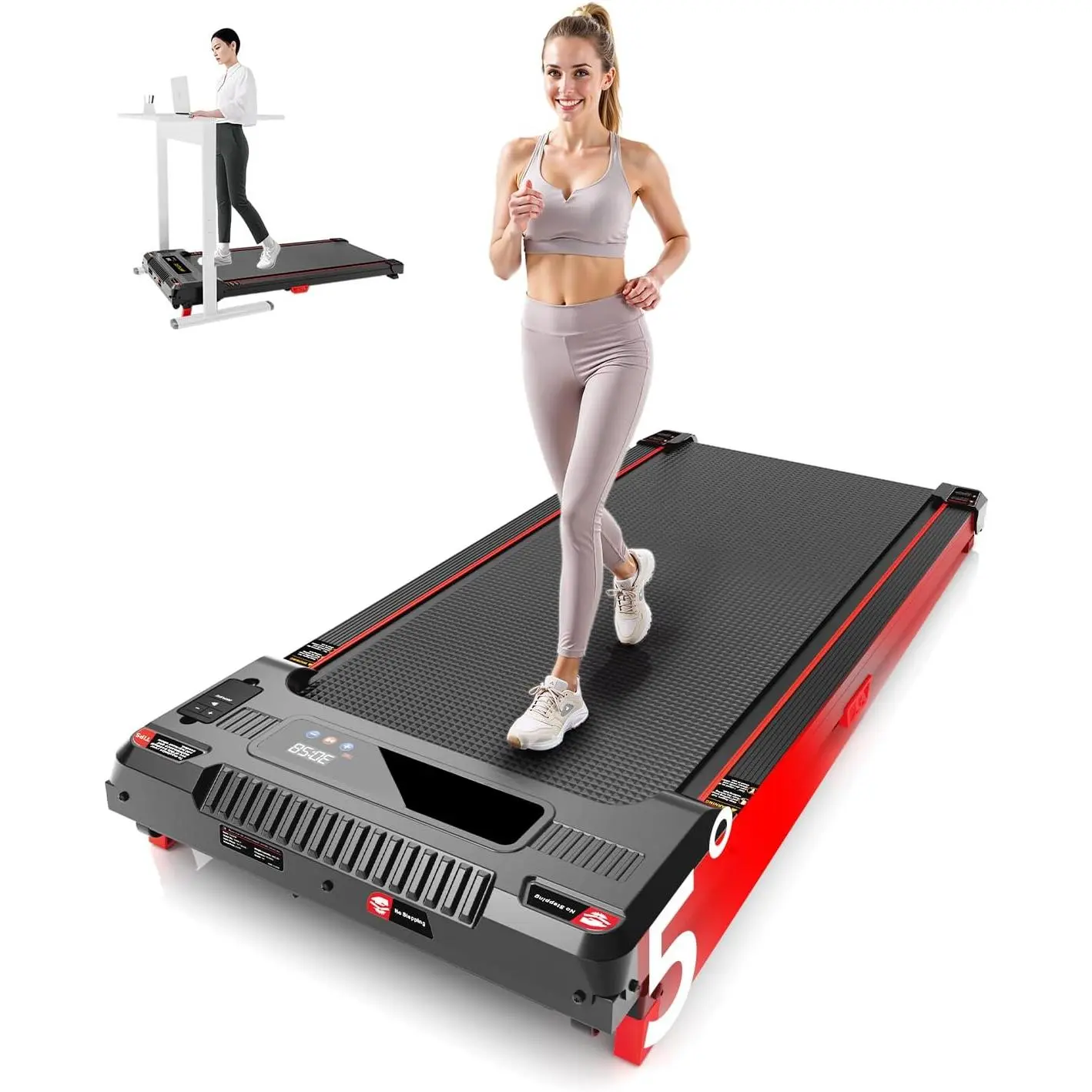Walking Pad Treadmill,  Incline Walking Pads Under Desk 330lb Capacity, 2.5HP Portable Treadmills for Home, Compact Treadmill Small Running Pad with LED Display, Remote Control