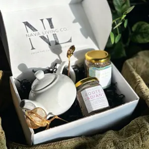 Herbal Gift Box - Mother’s Day Edition, Teapot, Tea Accessories, Hair Skin Nail Radiance Tea, Mental Clarity Tea