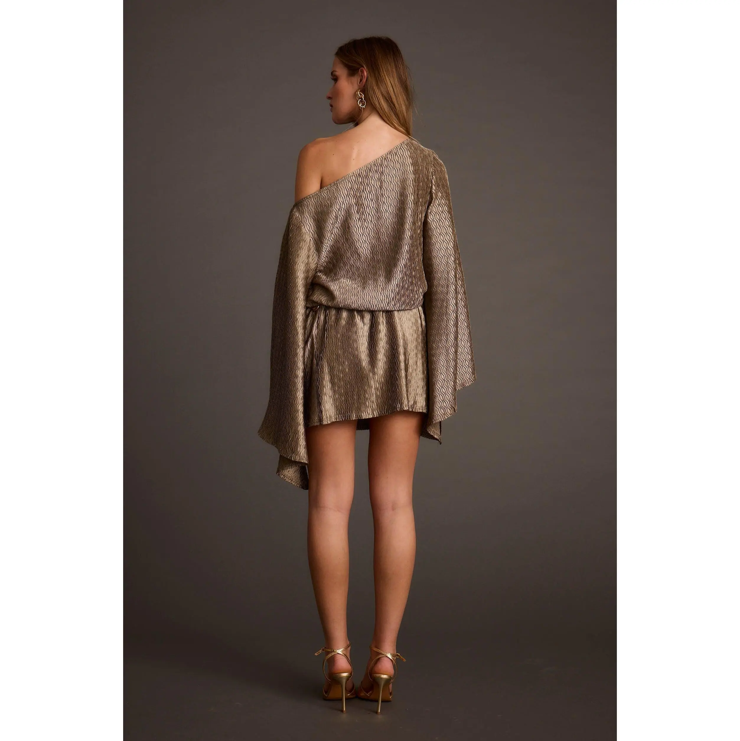 Women's Casual Metallic Gunmetal Mini Dress - TikTok Shop