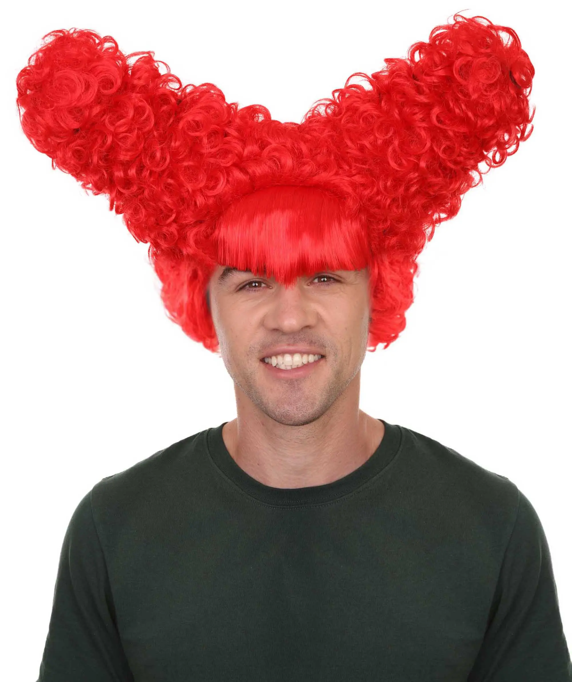 HPO  Drama Queen Red Men's Wig | Breathable Capless Design Synthetic Fiber Red Men Wig for Cosplay And Halloween