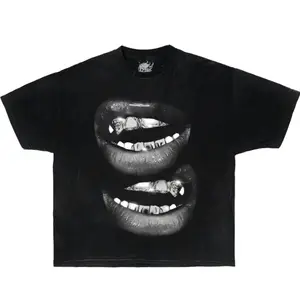 Youth and Adult Grin Fang Mouth Garment-Dyed Shirt Opium, y2k, fashion, streetwear, Graphic Tees , Gift for fans