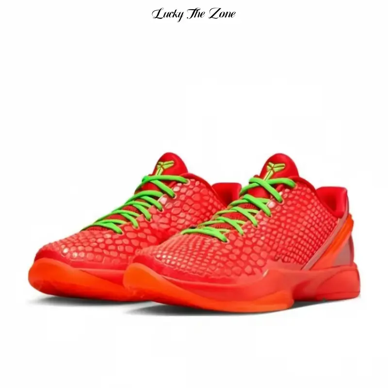 Kobe 6 in red color, comfortable and durablepractical basketball shoes