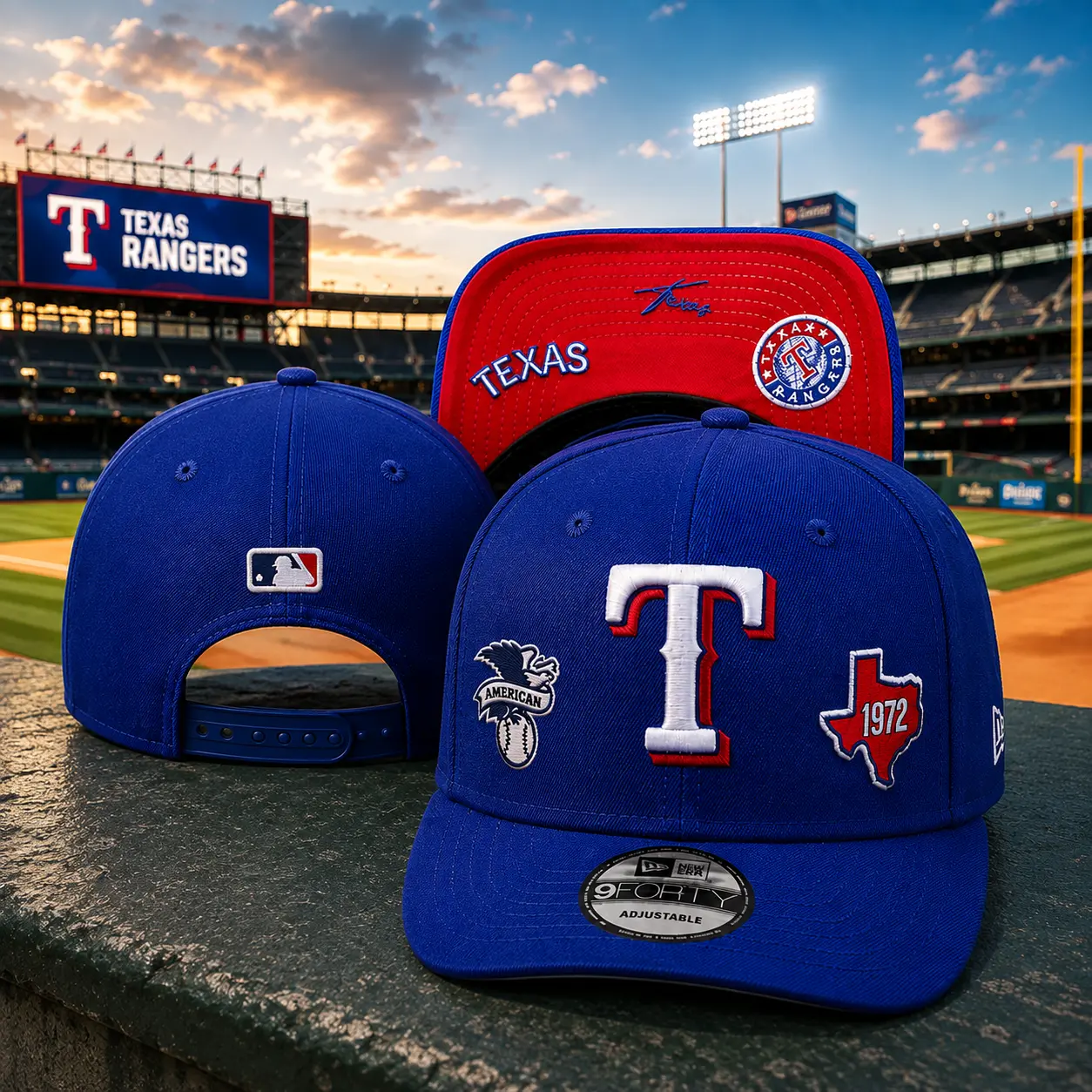 [2026 New arrival] New Era Texas Rangers 9FIFTY Snapback Hat – Royal Blue Adjustable MLB Baseball Cap