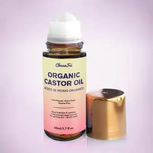 Natural Cold Pressed Castor Oil Roll-On, Organic Hair Growth, Nourishing Hairline Growth Rollerball Liquid, Strengthen Roots, Haircare, Gentle Non-Toxic Care