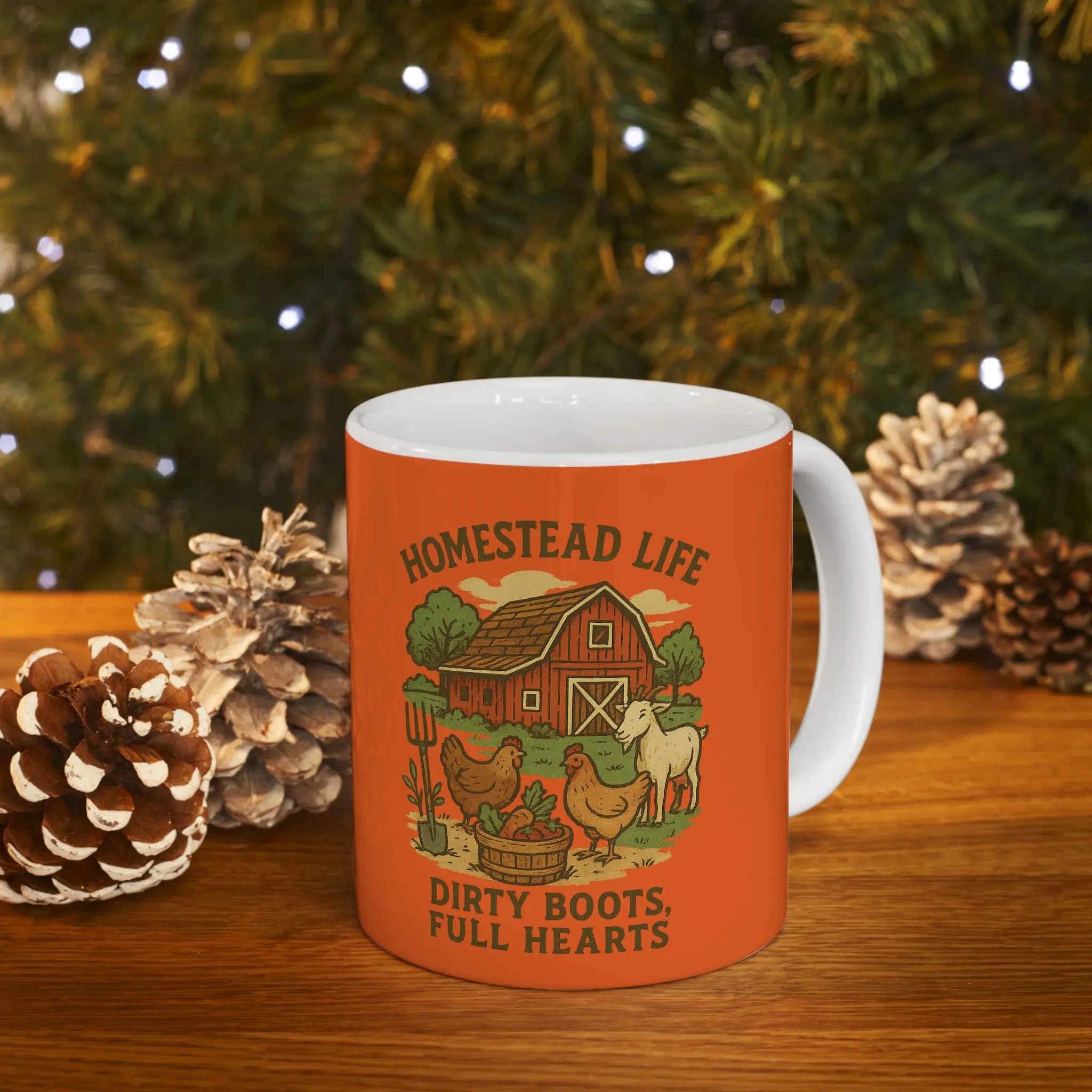 Homestead Life Ceramic Mug, Farmhouse Mug, Country Living Coffee Cup, Rustic Lifestyle Drinkware, Gift for Homesteaders