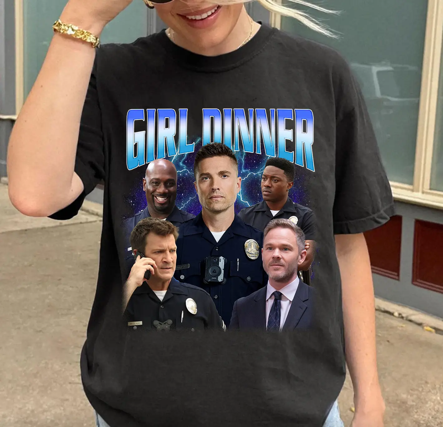 Girl Dinner Tim Bradford Nolan Retro Tshirt, The Rookie Tv Show Shirt, Gift for Fans, The Rookie Merch