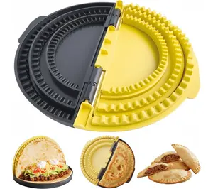 3-in-1 Tortilla and Quesadilla Sealer – Removable & Adjustable Crimper (10", 8", 6") for Burritos, Pasties, Dumplings, and Sandwiches – Black & Yellow