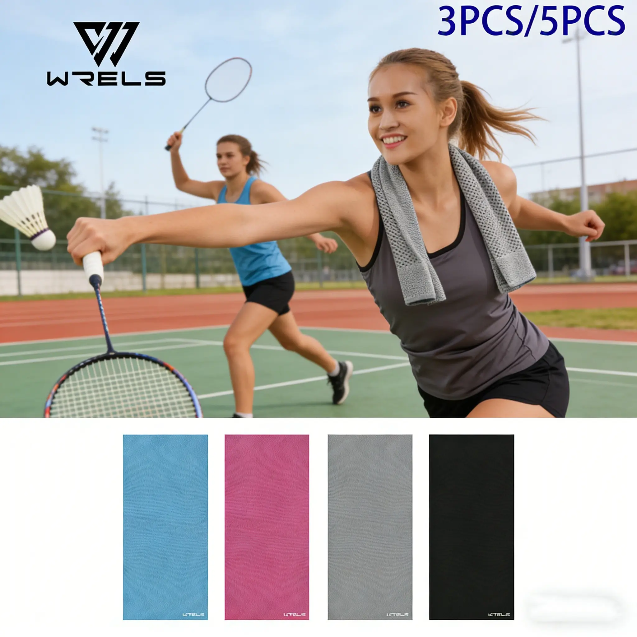 3pcs/5pcs Cooling Sweat-Wicking Quick-Dry Sports Towel, Soft Skin-Friendly Breathable Comfort, Gym Running Basketball Sports Towel
