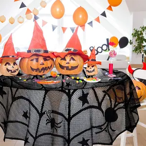 20.25million Halloween Party Decoration Set Black Lace Bat Spider Long Table Runner Cloth Ghost Festival Scene Setup Props