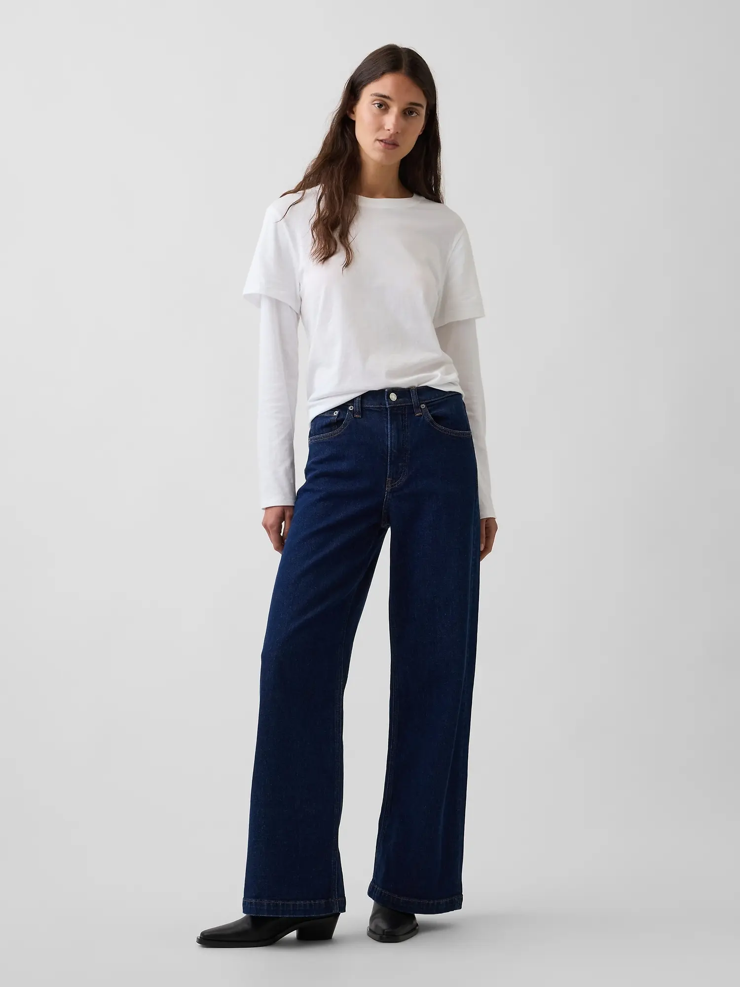 Gap Women's High Rise Stride Wide-Leg Jeans